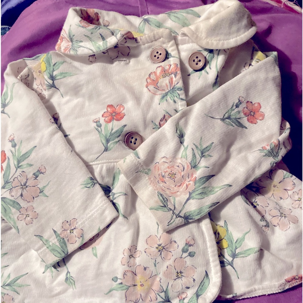 Carters brand fleece button up jacket. Size 9 months.